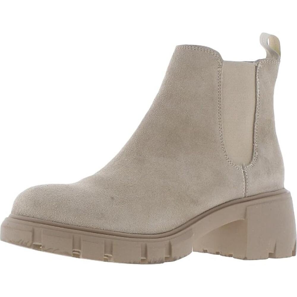 STEVE MADDEN HOWLERUHOWL SAND SUEDE ANKLE BOOTS SLIPON LEATHER 2" RUBBER SOLE 9